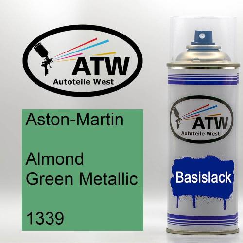 Aston-Martin, Almond Green Metallic, 1339: 400ml Sprühdose, von ATW Autoteile West.